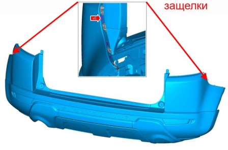 diagram of rear bumper Land Rover Range Rover Evoque